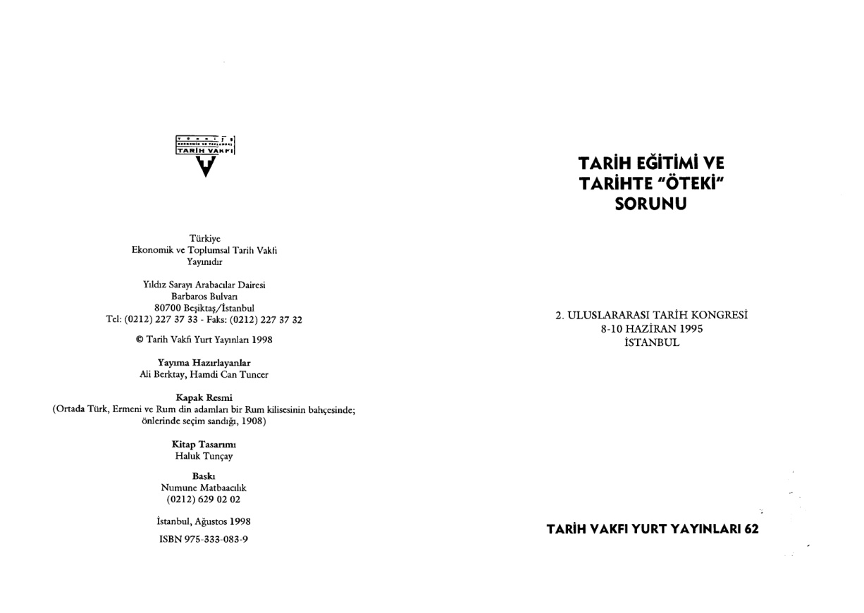 Tarih Eğitimi ve Tarihte Öteki Sorunu-Sempozyum PDF – Kolektif / Sempozyum