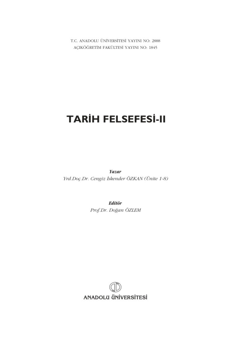 Tarih Felsefesi II Kitap Kapağı