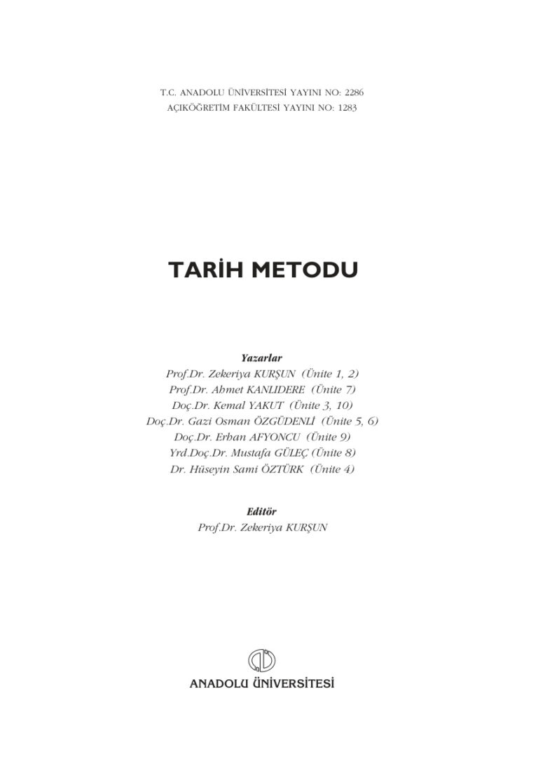 Tarih Metodu Kitap Kapağı