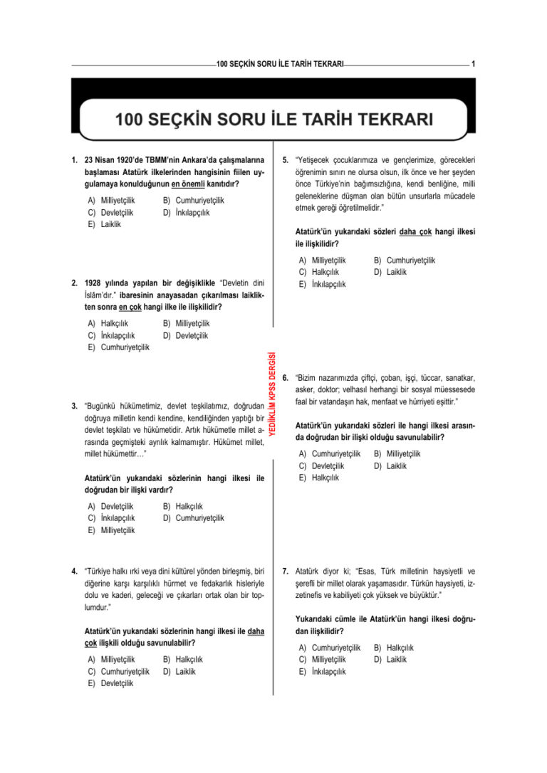 Tarih 100 Soru Kitap Kapağı