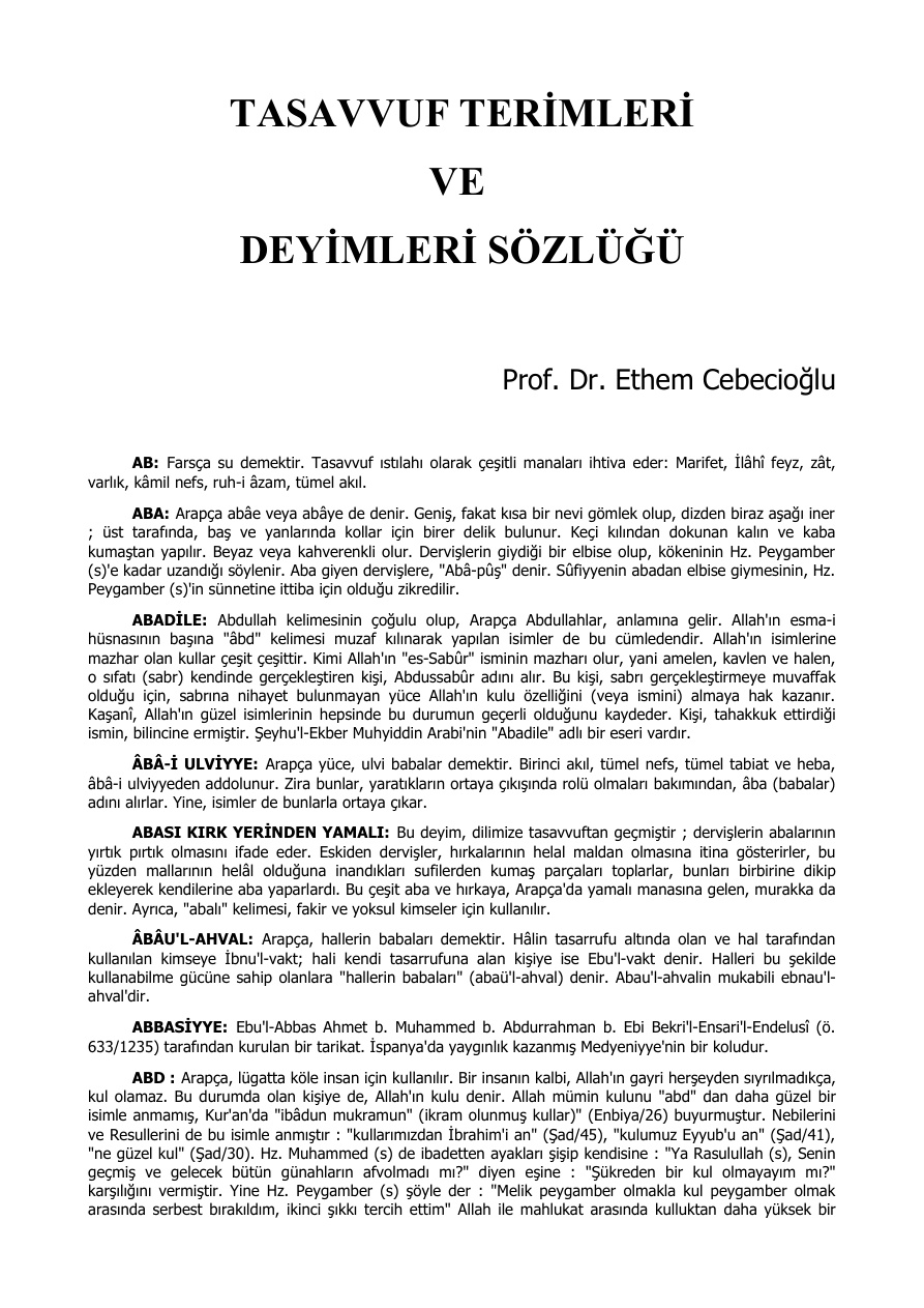 Tasavvuf-Terimleri-Ve-Deyimleri-Sozlugu PDF – Kolektif
