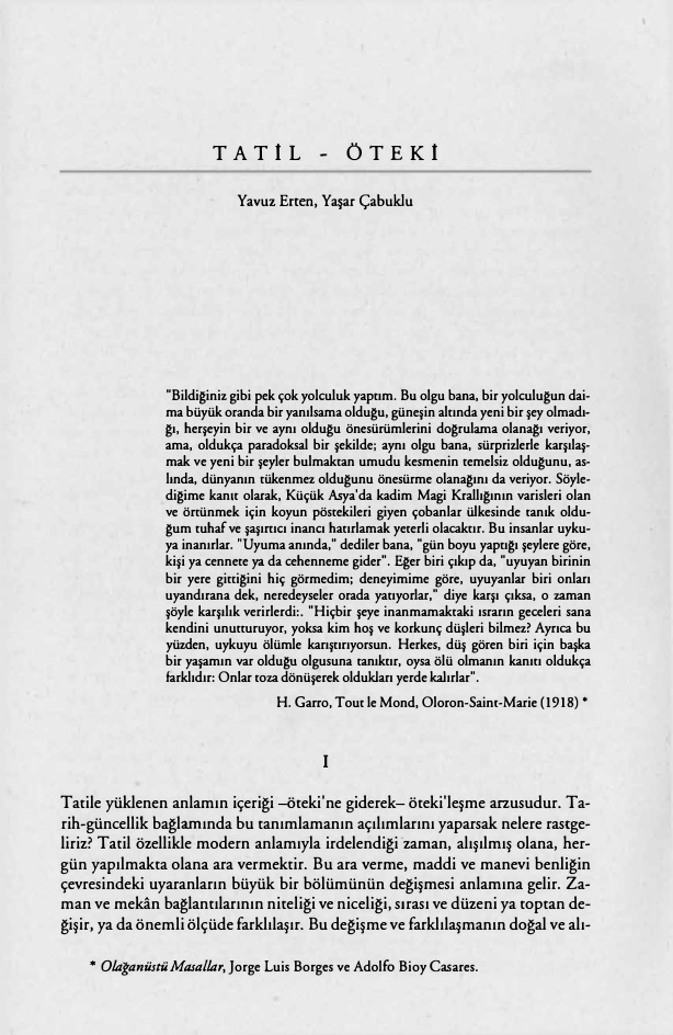 Tatil – Öteki PDF – Yavuz Erten, Yaşar Çabuklu