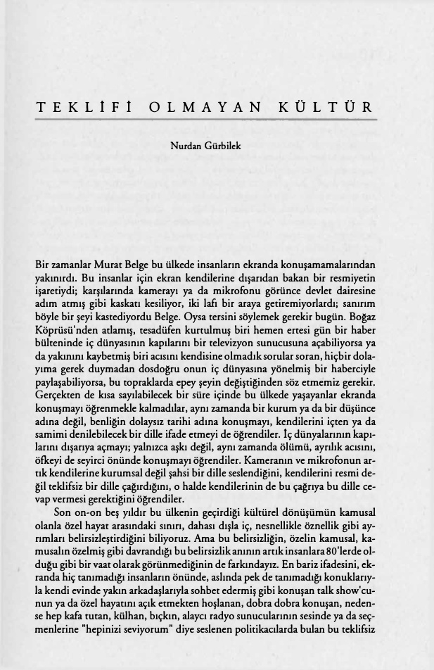 Teklifi Olmayan Kültür PDF – Kolektif / Sosyoloji