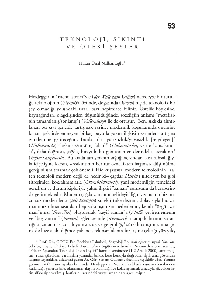 Teknoloji, Sıkıntı ve Öteki Şeyler PDF – Kolektif / Felsefe