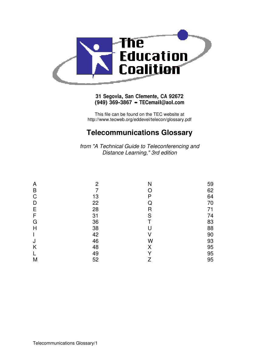 Telecommunication Glossary PDF – Unknown