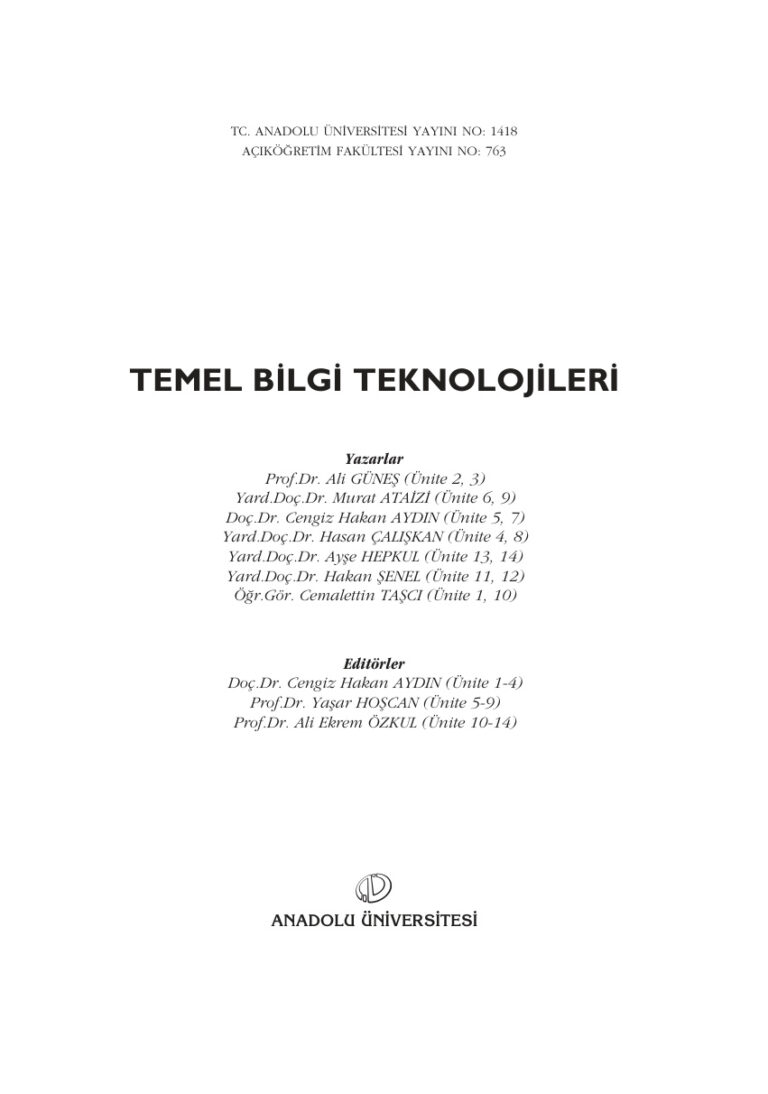Temel Bilgi Teknolojileri 2 Kitap Kapağı
