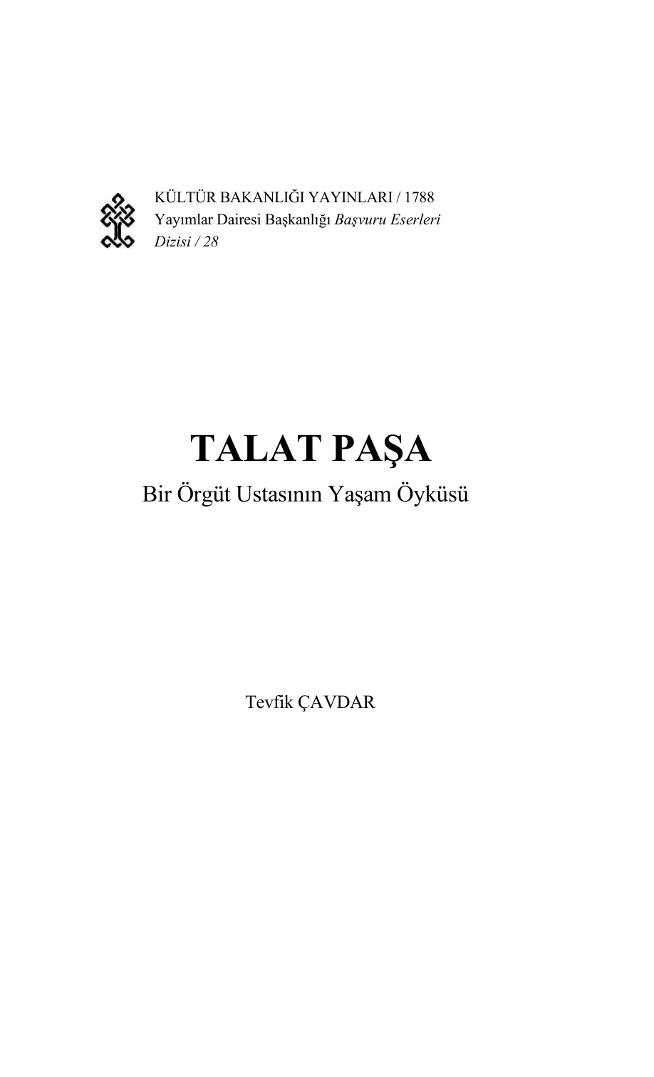 Talat Paşa PDF – Tevfik Çavdar