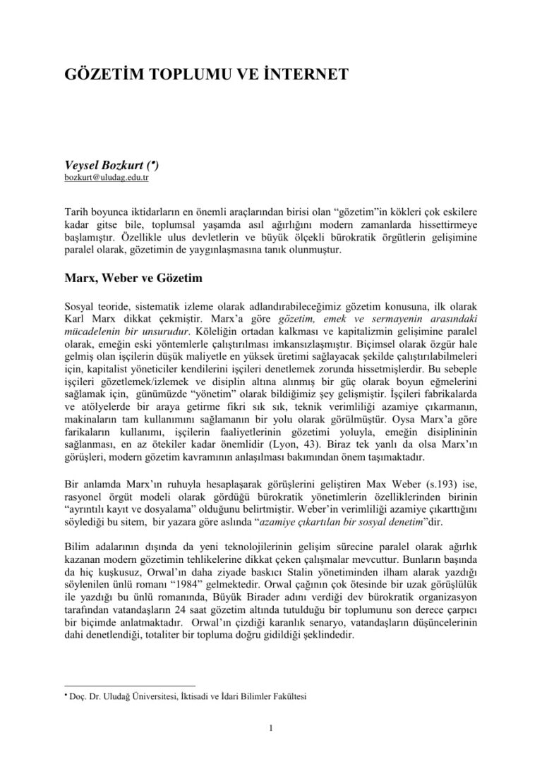 Tez Foucault, Panopticon ve Gözetim Kitap Kapağı