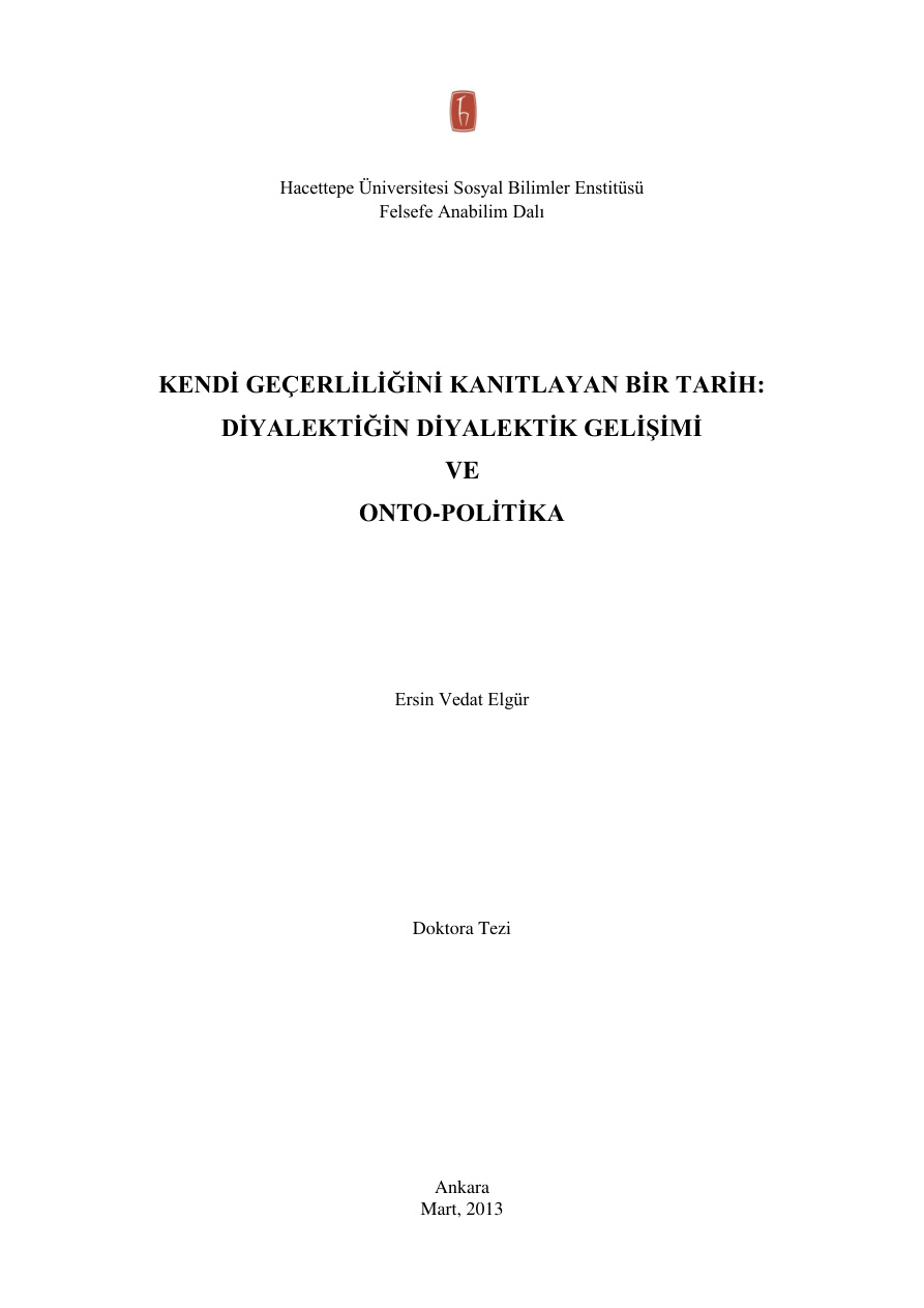 Kendi Geçerliliğini Kanıtlayan Bir Tarih PDF – Kolektif / Tez