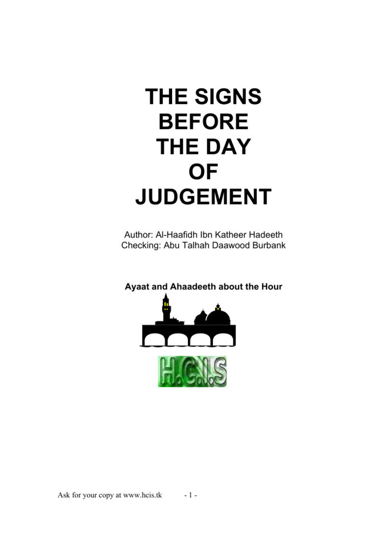 The Signs Before The Day Of Judgement PDF - Ibn Kathir 1 The Signs Before The Day Of Judgement Kitap Kapağı