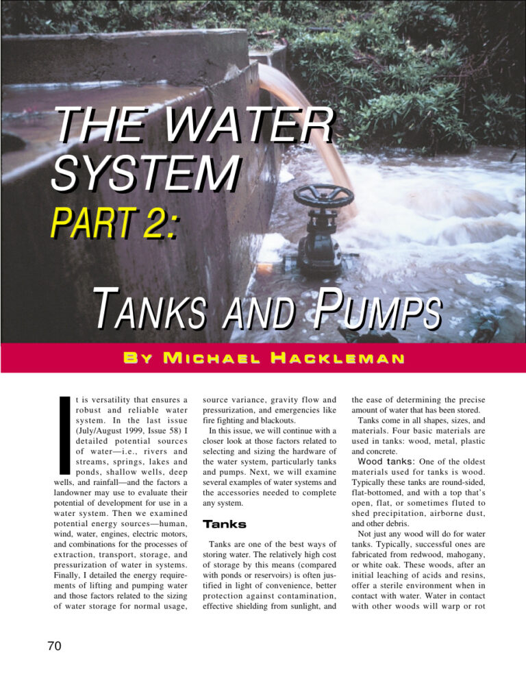 The water system, part 2 tanks and pumps...By Michael Hackl Kitap Kapağı