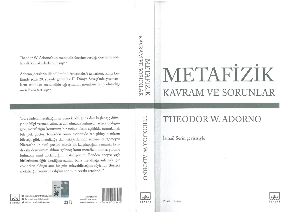 Metafizik Kavram ve Sorunlar PDF – Theodor Adorno