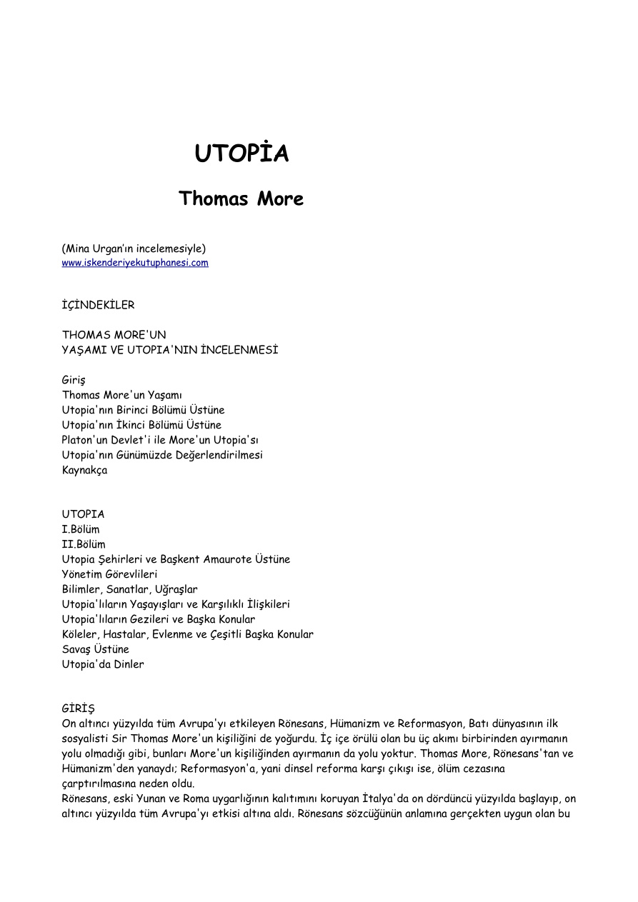 Utopia PDF – Thomas More