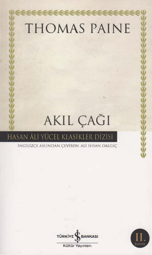 Akıl Çağı PDF – Thomas Paine