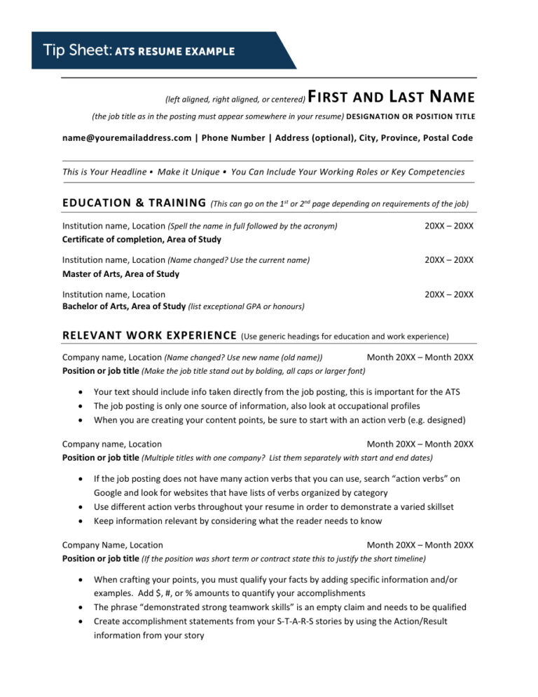TipSheets ATS Resume Example Kitap Kapağı