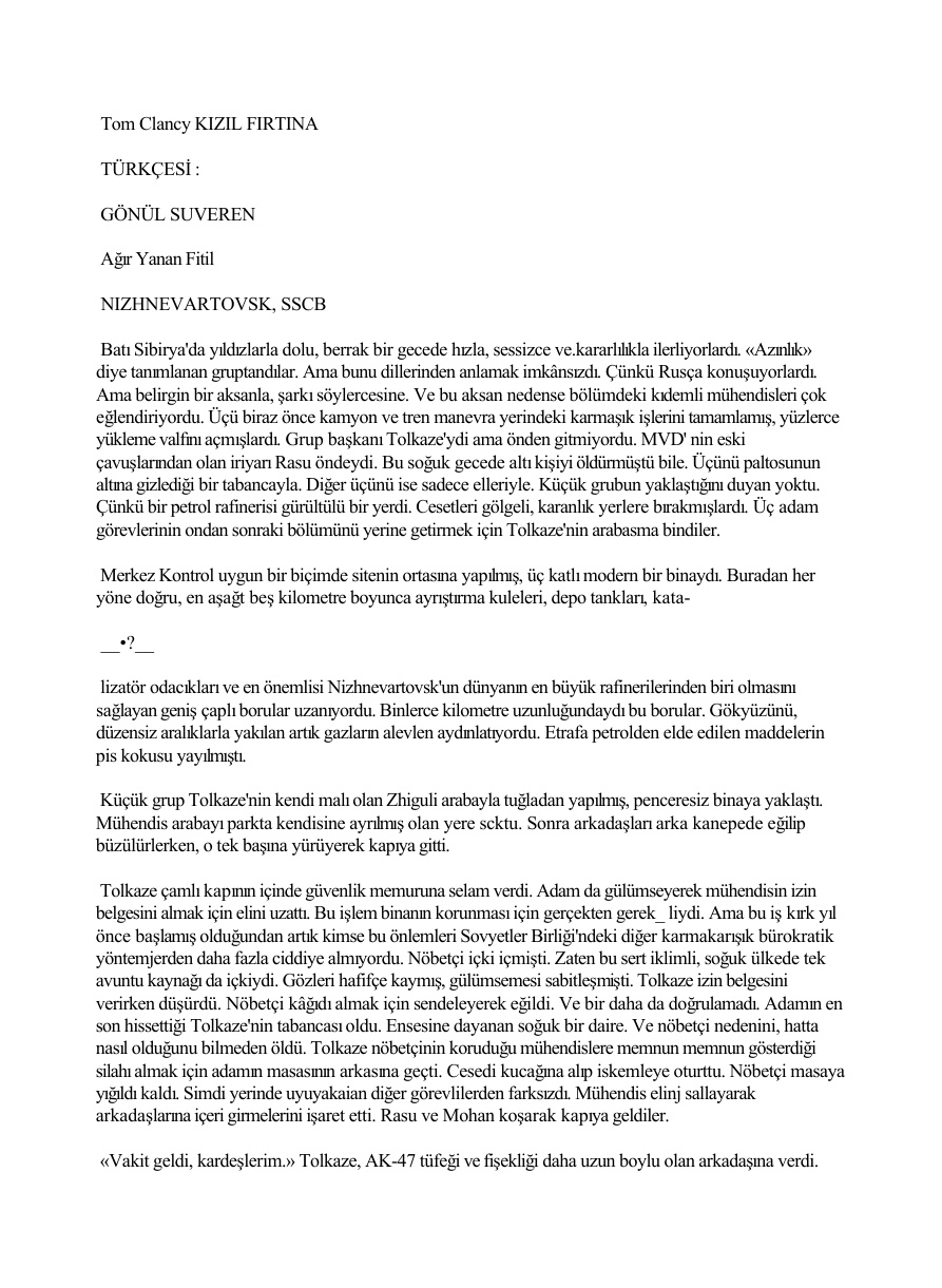 Kizil Firtina PDF – Tom Clancy