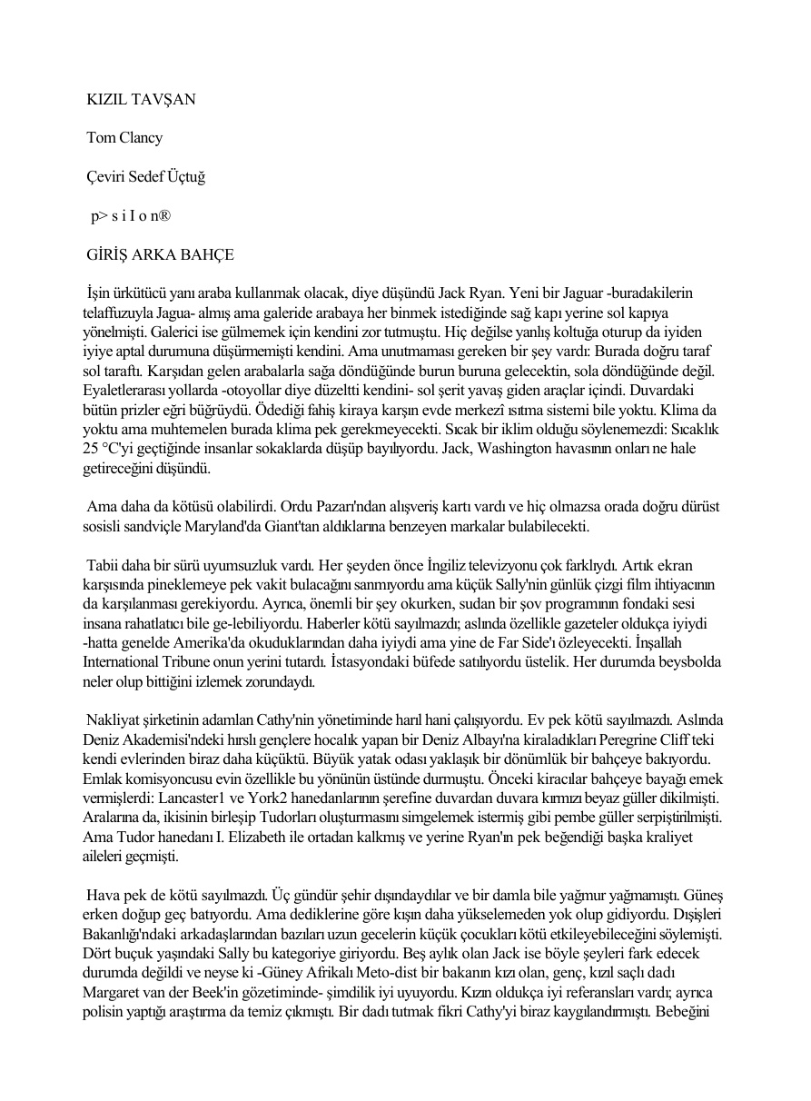 Kizil Tavsan PDF – Tom Clancy