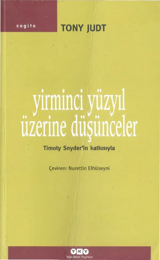 Yirminci Yüzyil Üzerine Düşünceler PDF – Tony Judt