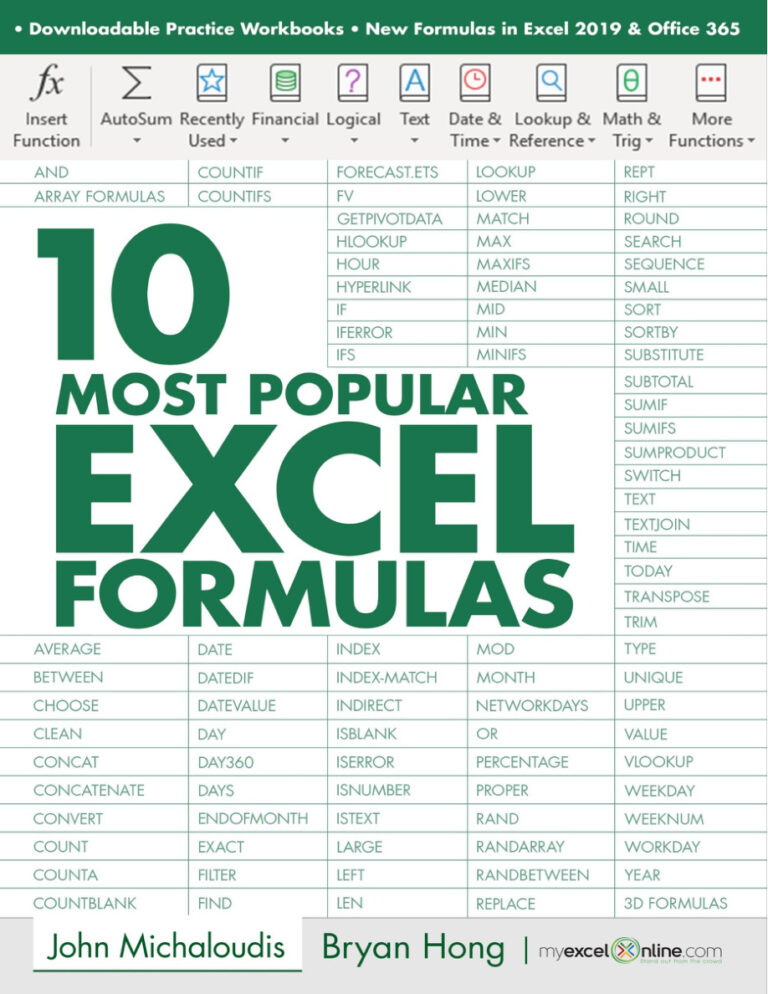 Top 10 Excel Formulas Ultimate Guide Kitap Kapağı