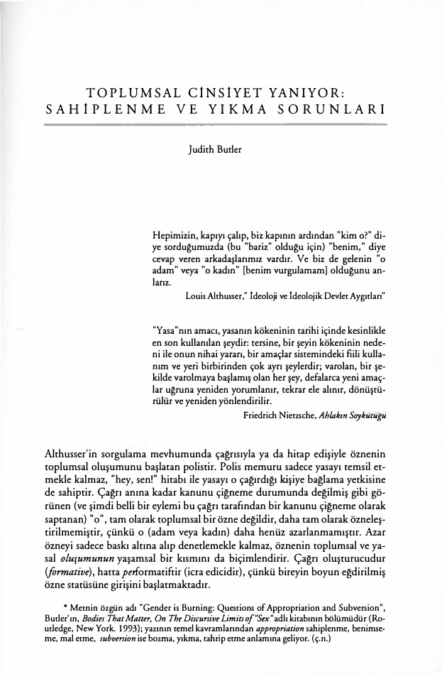 Toplumsal Cinsiyet Yanıyor Sahiplenme ve Yıkma Sorunları PDF – Kolektif / Sosyoloji