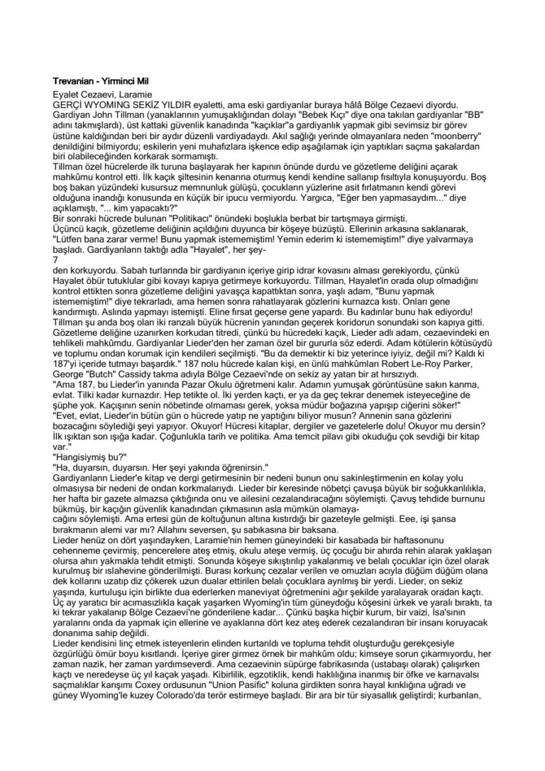 Trevanian Yirminci Mil Kitap Kapağı