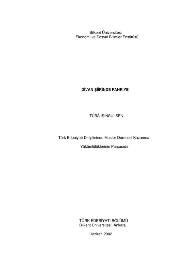 Tuba Işınsu İsen Divan Şiirinde Fahriye Kitap Kapağı