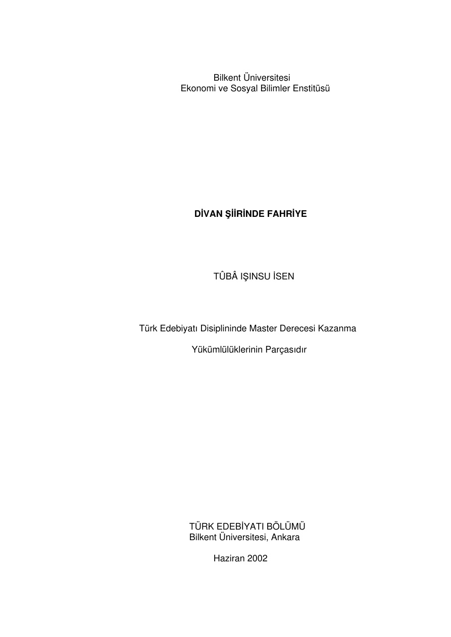 Divan Şiirinde Fahriye PDF – Tuba Işınsu İsen