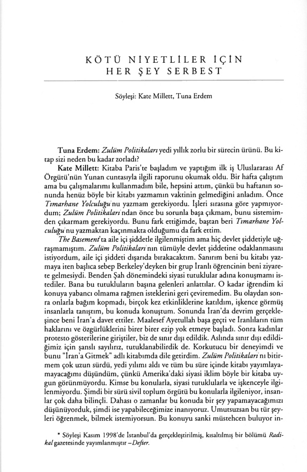 Kate Millett ile Söyleşi PDF – Tuna Erdem