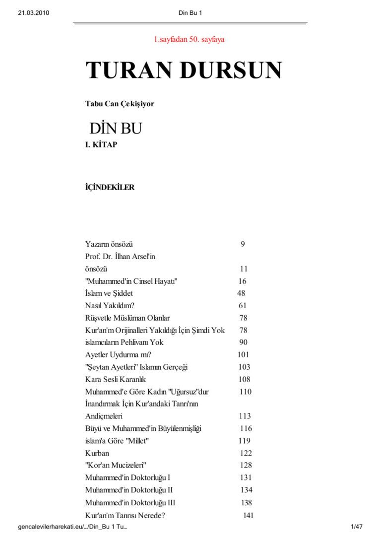 Turan Dursun Din Bu I Kitap Kapağı