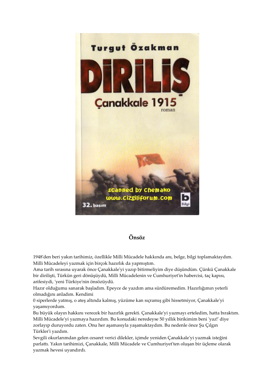 Diriliş Çanakkale 1915 PDF – Turgut Özakman