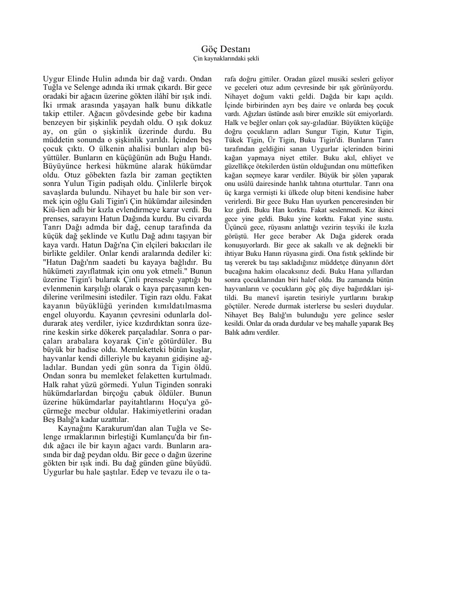 Göç Destanı PDF – Kolektif / Anonim