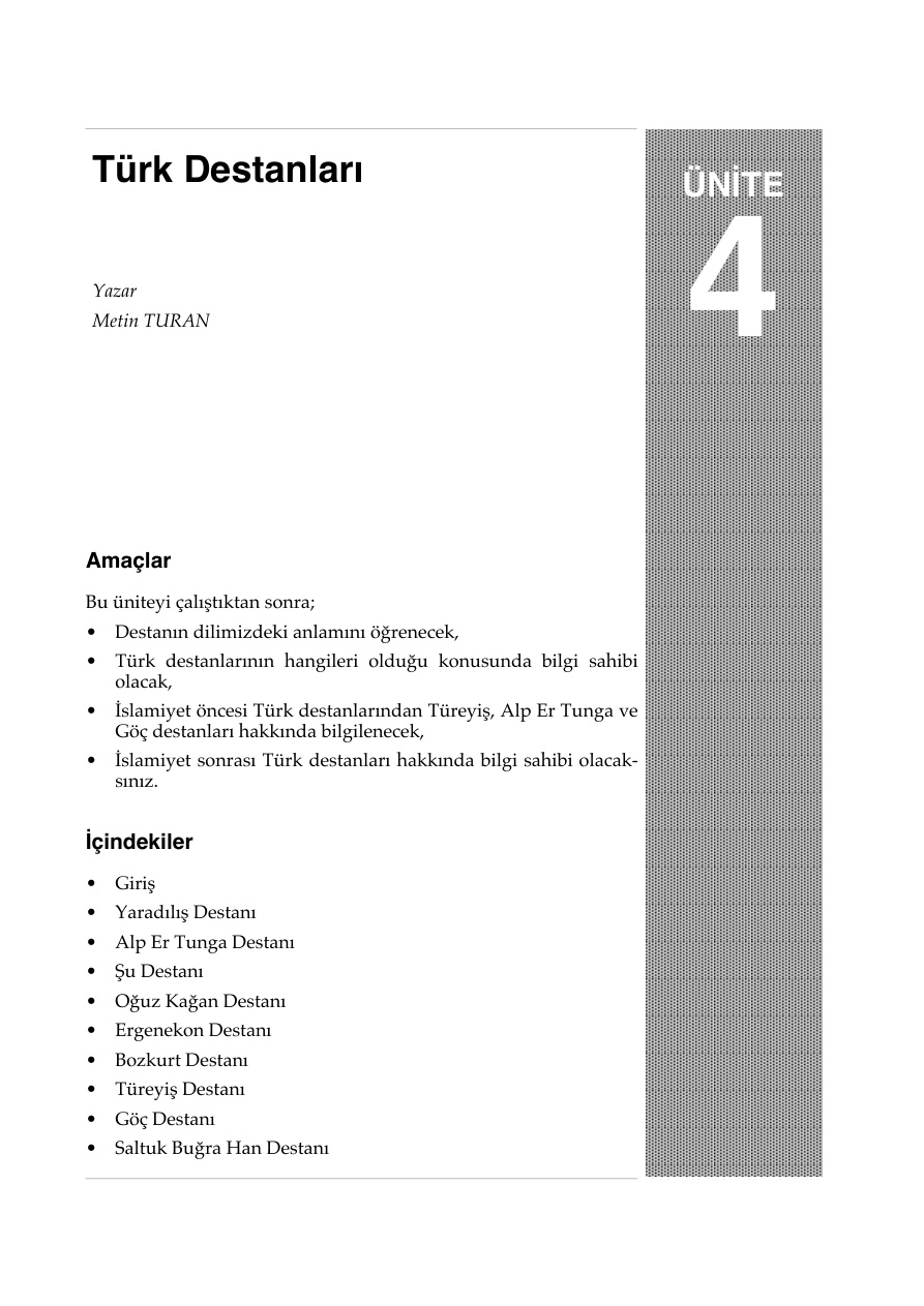Türk Destanları Özetleri PDF – Kolektif / Eğitim