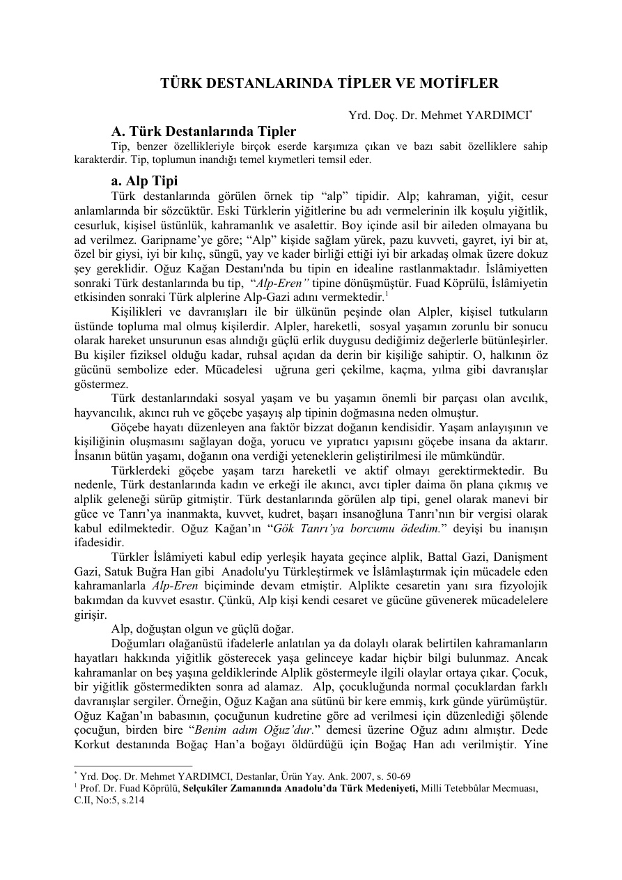 Türk Destanlarında Tipler Ve Motifler PDF – Kolektif / Araştırma