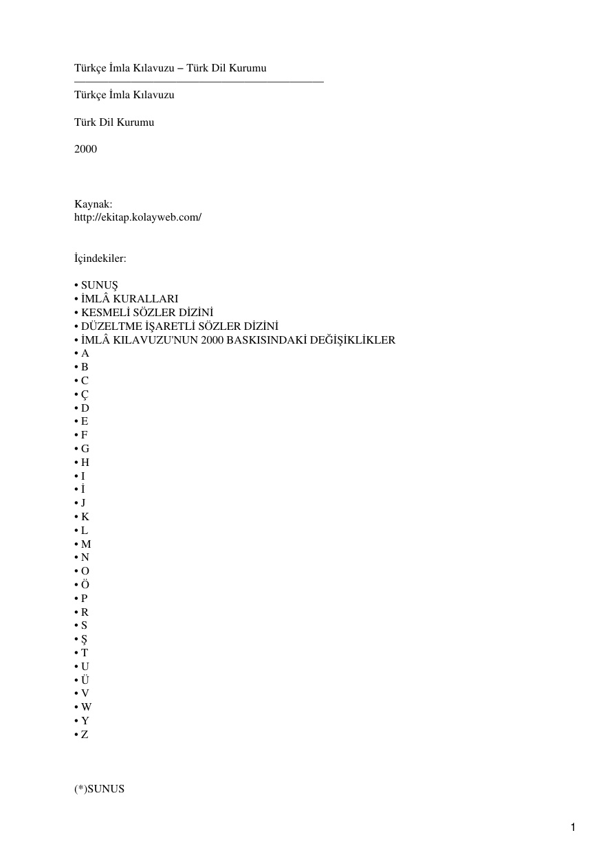 İmla Kılavuzu PDF – Türk Dil Kurumu