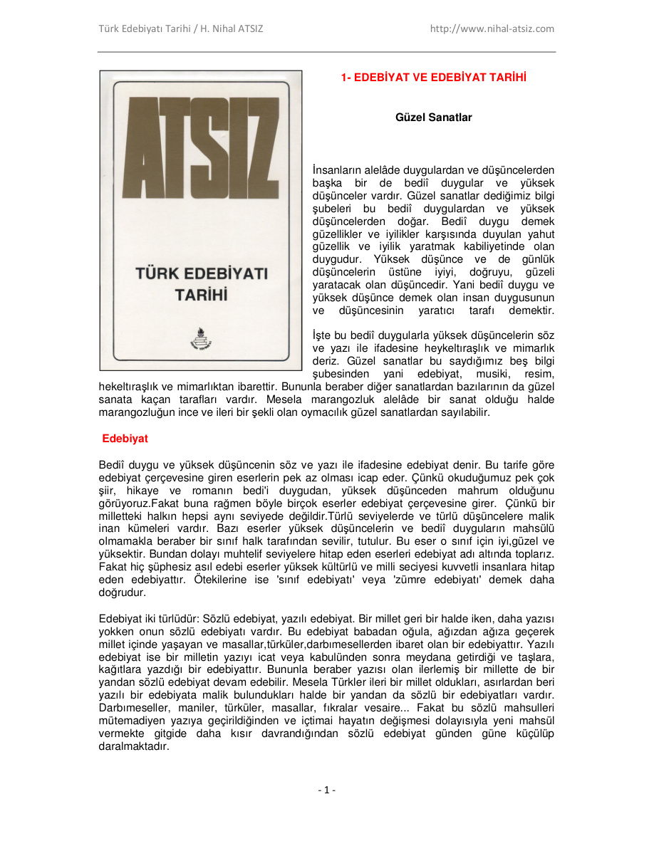 Türk Edebiyatı Tarihi PDF – Kolektif / Tarih
