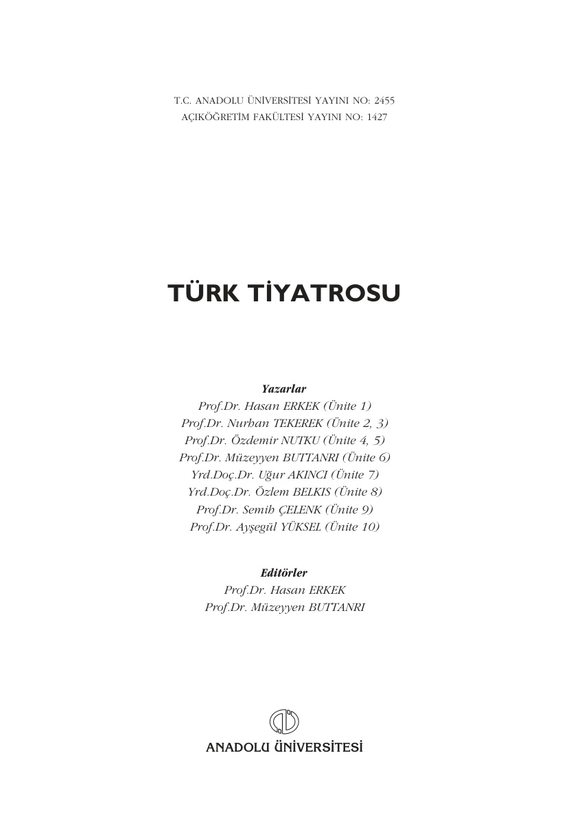 Türk Tiyatrosu PDF – Kolektif