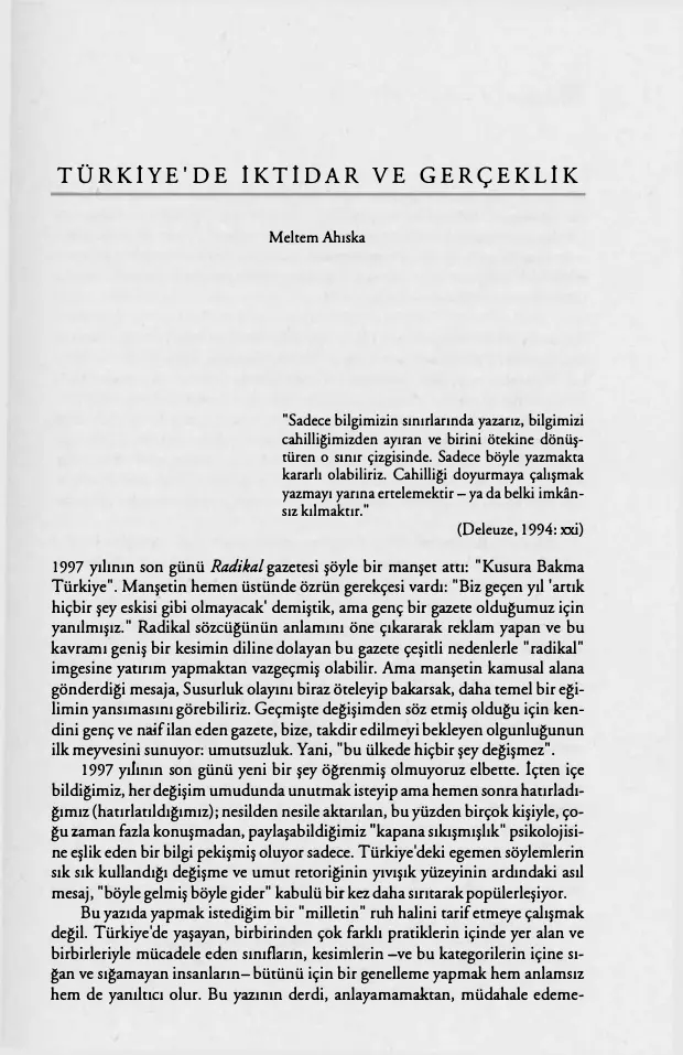 Türkiye’de İktidar ve Gerçeklik PDF – Kolektif / Siyaset
