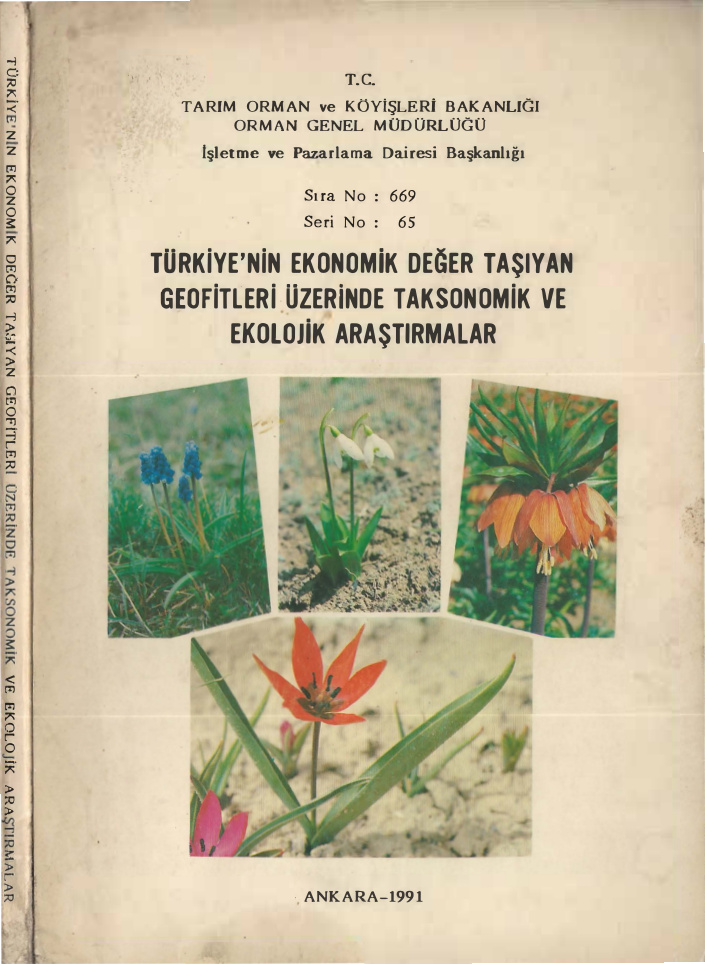 Türkiye’nin Ekonomik Değer Taşıyan Geofitleri PDF – Kolektif / Orman Bakanlığı
