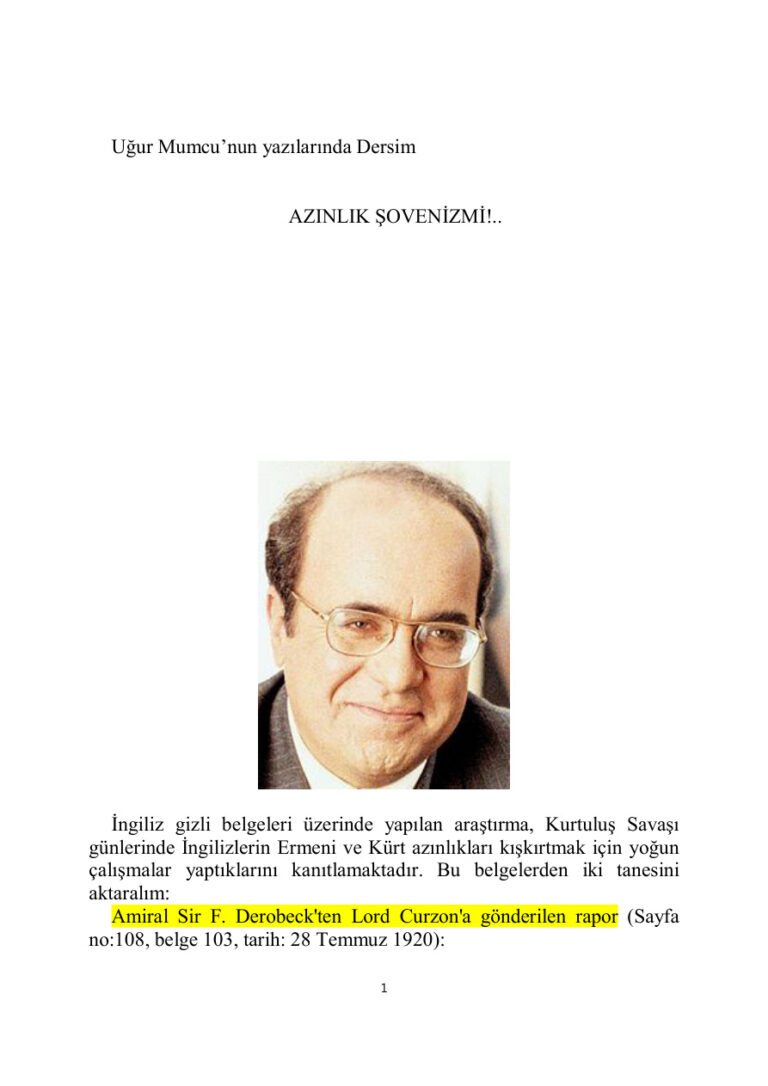 Uğur Mumcu Dersim Kitap Kapağı