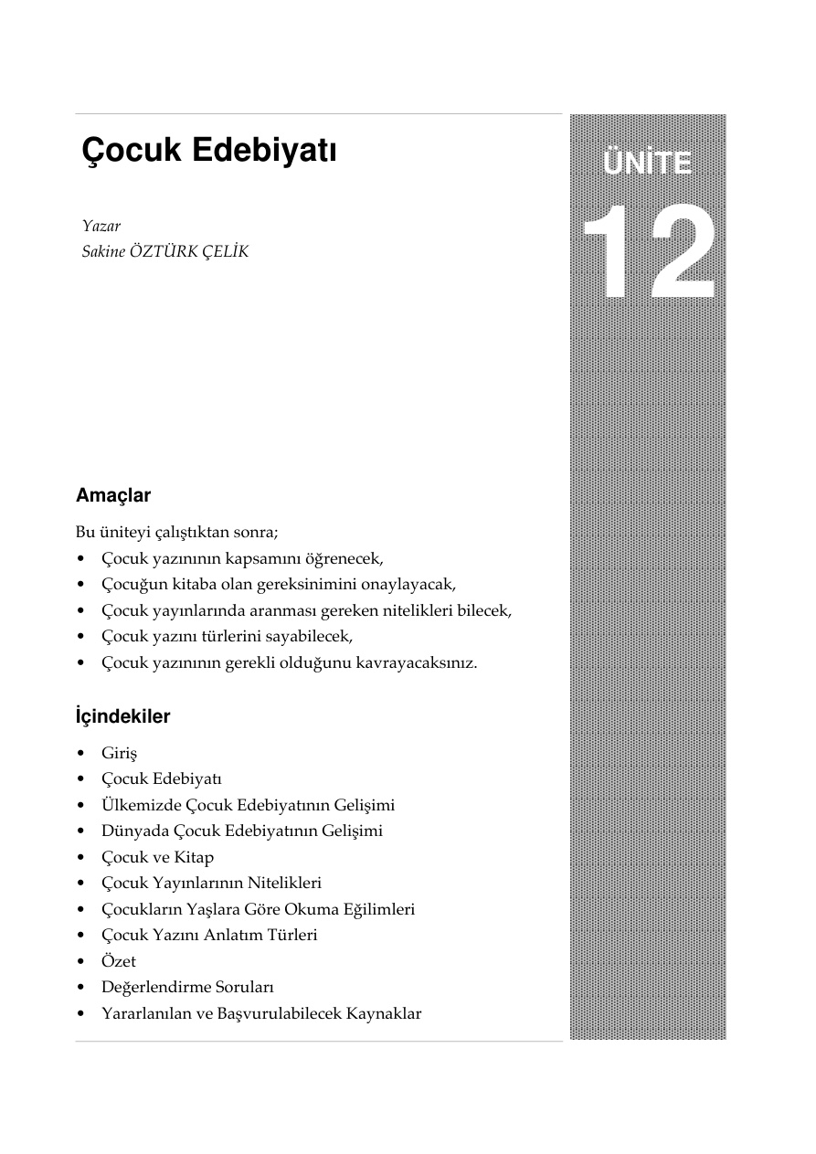 Ünite 12 İLKÖĞRETİM ÖĞRETMENLİĞİ PDF – Kolektif