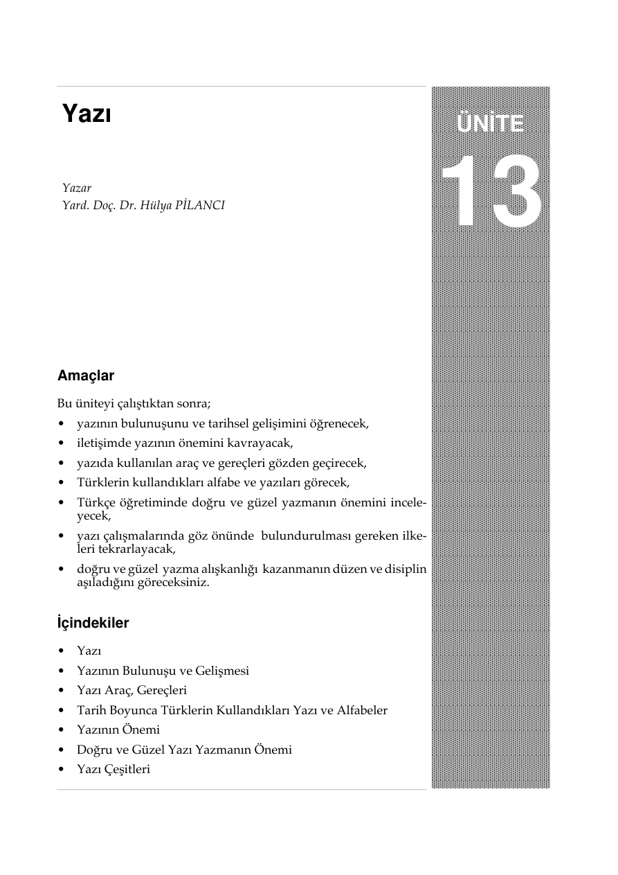 Ünite 13 İLKÖĞRETİM ÖĞRETMENLİĞİ  PDF – Kolektif