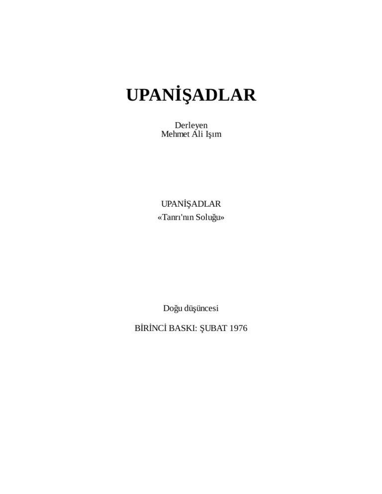 Upanişadlar Tanrının Soluğu Mehmet Ali Işım Kitap Kapağı
