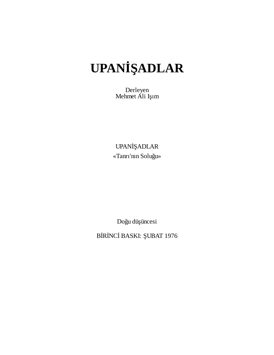 Upanişadlar Tanrının Soluğu PDF – Mehmet Ali Işım