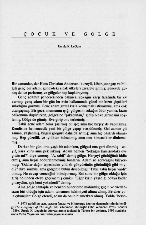 Çocuk ve Gölge PDF – Ursula K. Le Guin