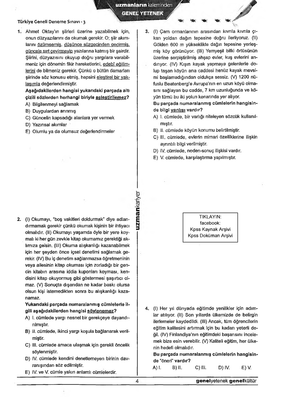 Uzman 2016 Tg3 GyGk PDF – Uzman Kariyer