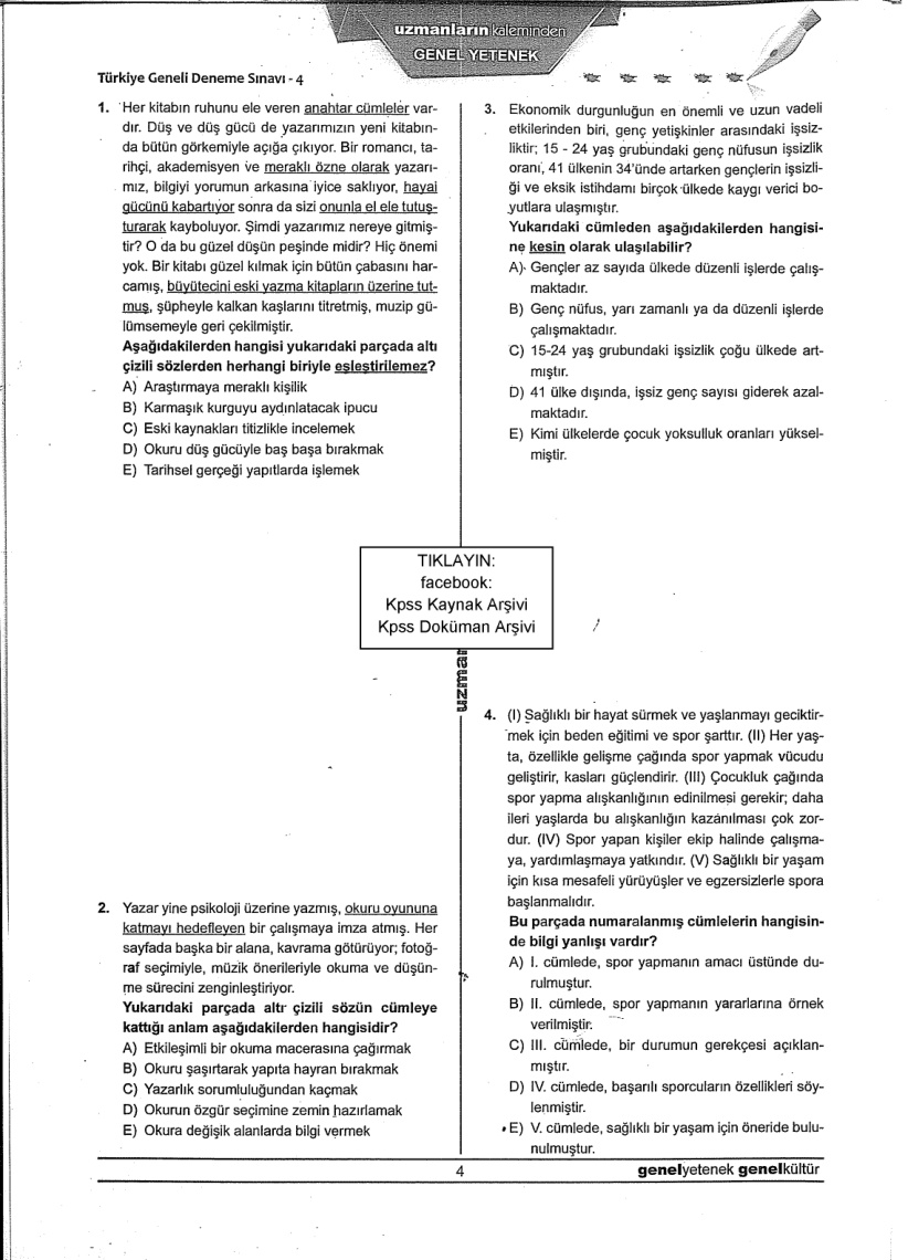 Uzman 2016 Tg4 GyGk PDF – Uzman Kariyer