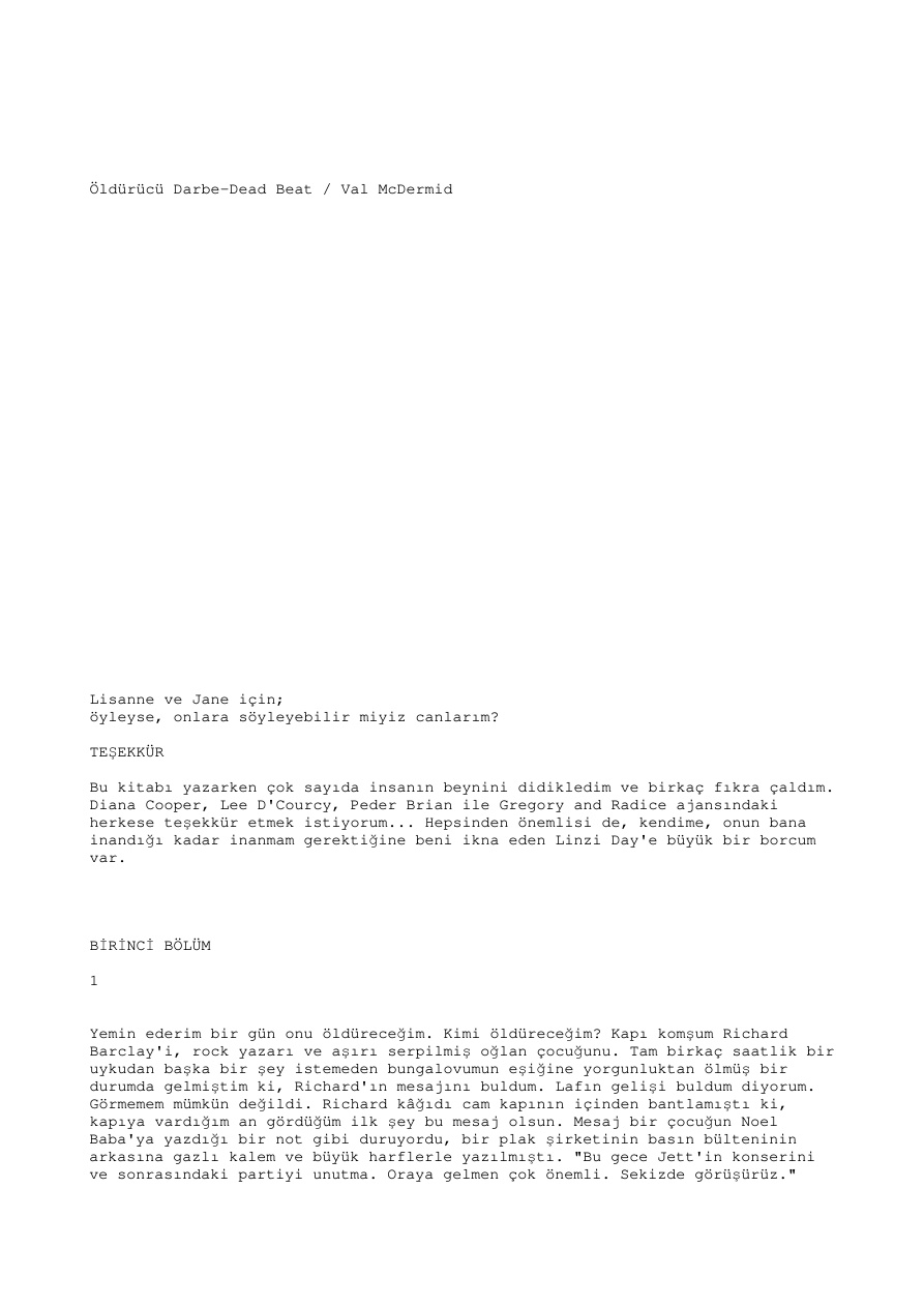 Oldurucu Darbe PDF – Val McDermid