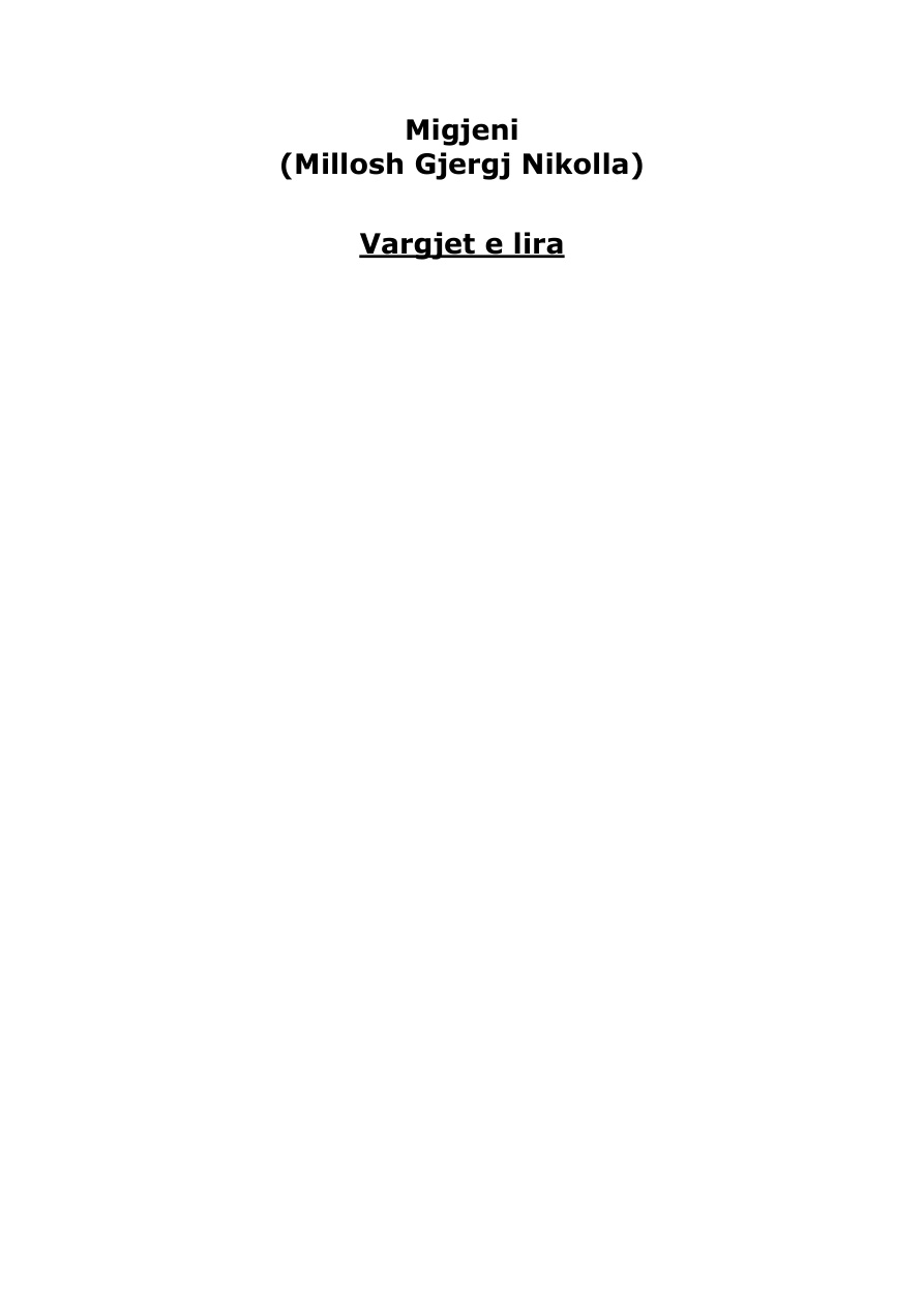 Vargjet e lira PDF - Migjeni 1 Vargjet e lira