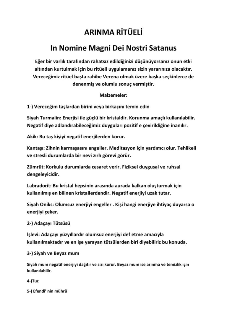 Varlk def etme Arnma Rituel Kitap Kapağı