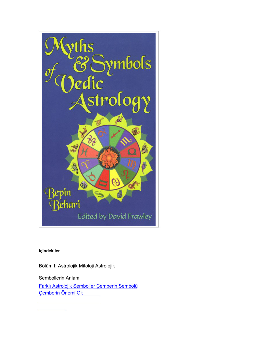 Vedik Astroloji Mitleri ve Sembolleri PDF – Kolektif